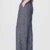 365 Broek met hoge taille van linnenmix