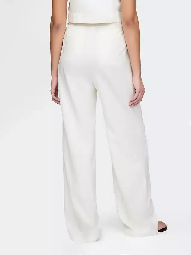 365 Broek met hoge taille van linnenmix