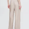 365 Broek met hoge taille van linnenmix