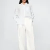 365 Broek met hoge taille van linnenmix