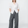 365 Broek met hoge taille van linnenmix