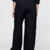 365 Broek met hoge taille van linnenmix