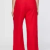 365 Broek met hoge taille van linnenmix