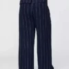 365 Broek met hoge taille van linnenmix