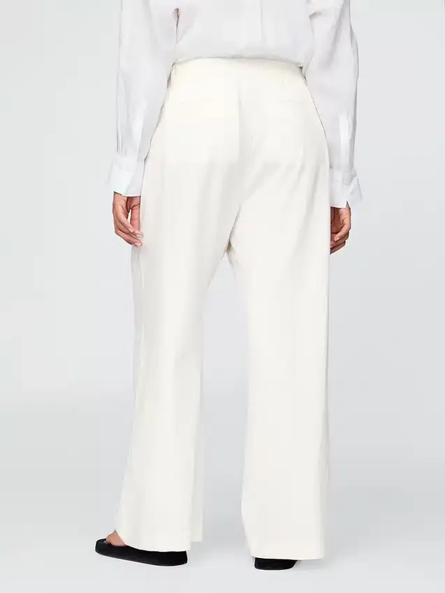 365 Broek met hoge taille van linnenmix