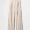 365 Broek met hoge taille van linnenmix