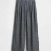 365 Broek met hoge taille van linnenmix