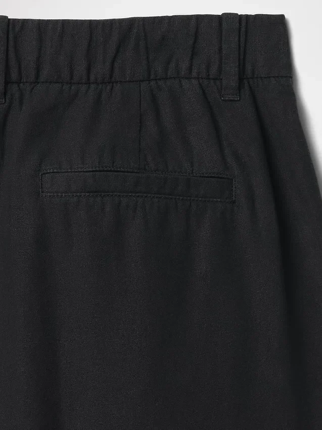 365 Broek met hoge taille van linnenmix