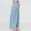 365 High Rise ultrazachte denim broek met plooien tot aan de enkels