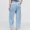 365 High Rise ultrazachte denim broek met plooien tot aan de enkels