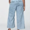 365 High Rise ultrazachte denim broek met plooien tot aan de enkels