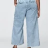 365 High Rise ultrazachte denim broek met plooien tot aan de enkels