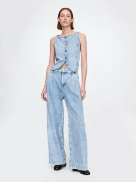 365 High Rise ultrazachte denimbroek met plooien