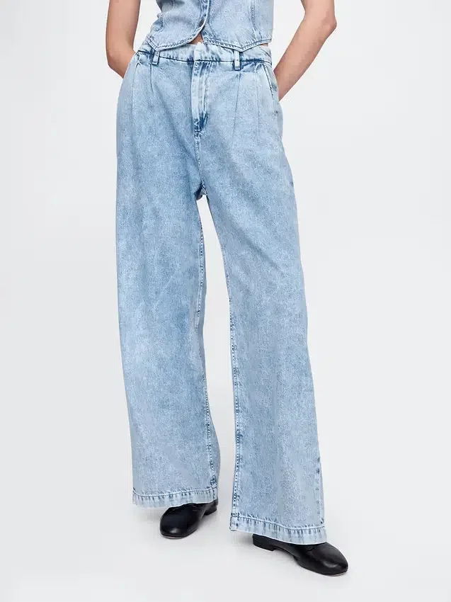 365 High Rise ultrazachte denimbroek met plooien