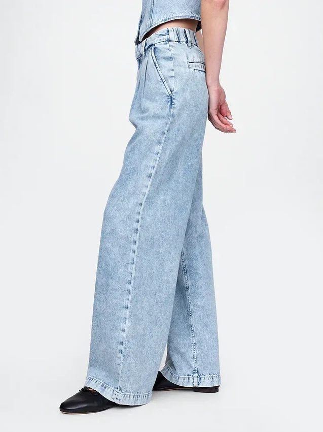 365 High Rise ultrazachte denimbroek met plooien