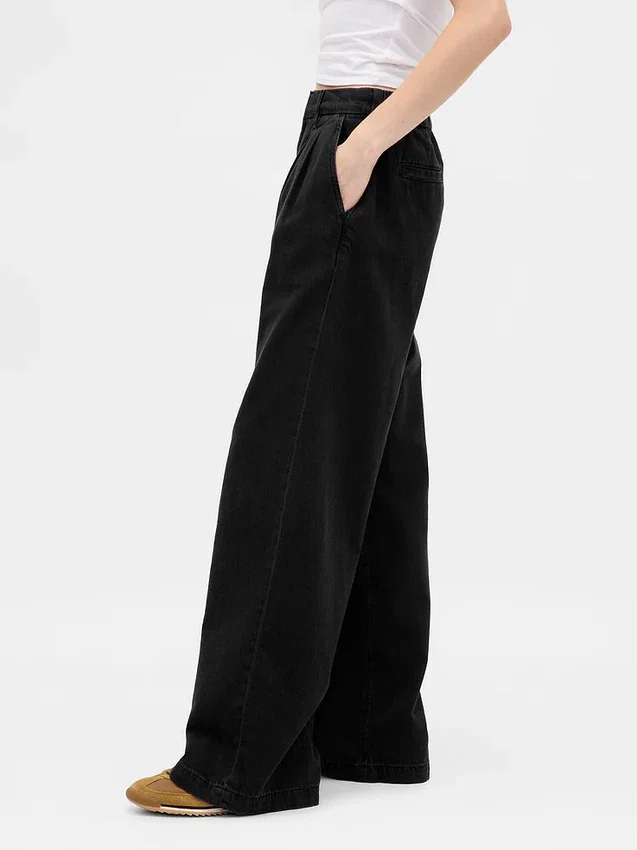 365 High Rise ultrazachte denimbroek met plooien