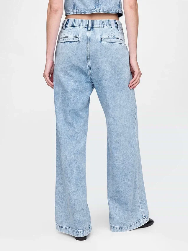 365 High Rise ultrazachte denimbroek met plooien