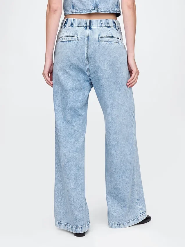 365 High Rise ultrazachte denimbroek met plooien