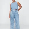 365 High Rise ultrazachte denimbroek met plooien