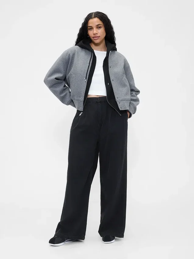 365 High Rise ultrazachte denimbroek met plooien