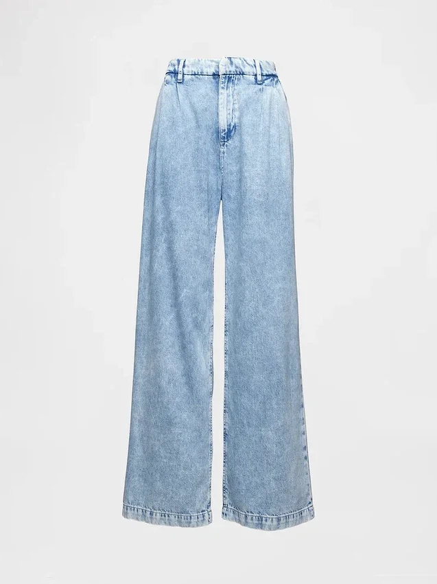 365 High Rise ultrazachte denimbroek met plooien