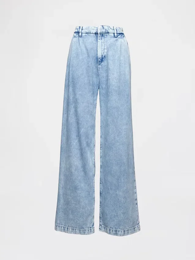 365 High Rise ultrazachte denimbroek met plooien