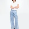 365 High Rise ultrazachte denimbroek met plooien