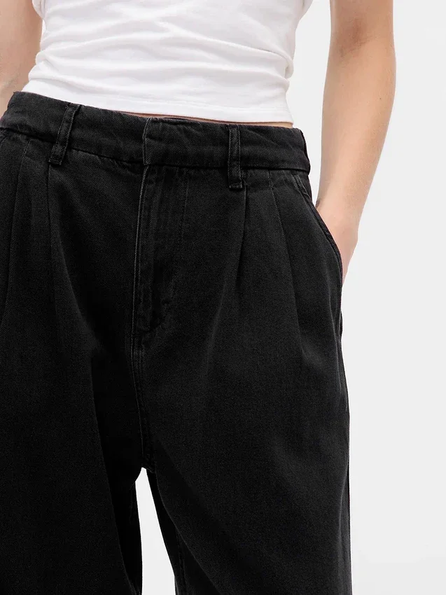 365 High Rise ultrazachte denimbroek met plooien