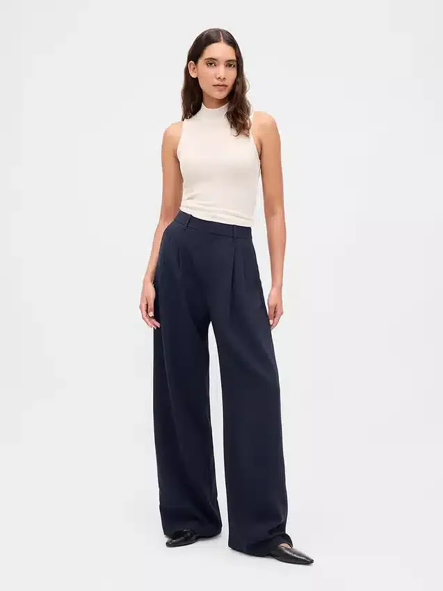 365 Hoge taille broek met plooien