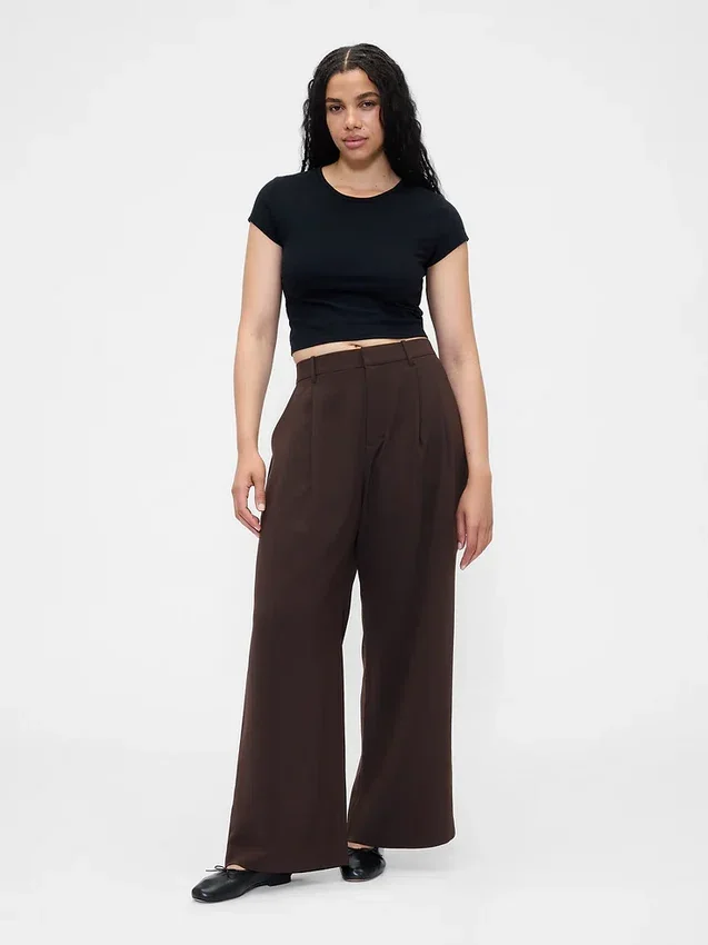 365 Hoge taille broek met plooien