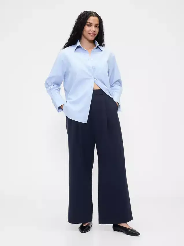365 Hoge taille broek met plooien
