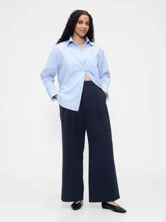 365 Hoge taille broek met plooien