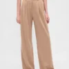 365 hooggetailleerde broek van geborsteld twill met plooien