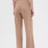 365 hooggetailleerde broek van geborsteld twill met plooien