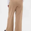 365 hooggetailleerde broek van geborsteld twill met plooien