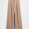 365 hooggetailleerde broek van geborsteld twill met plooien