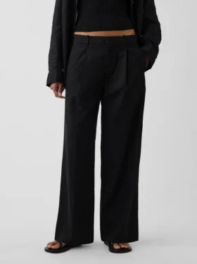 365 Lage taille broek van linnenmix
