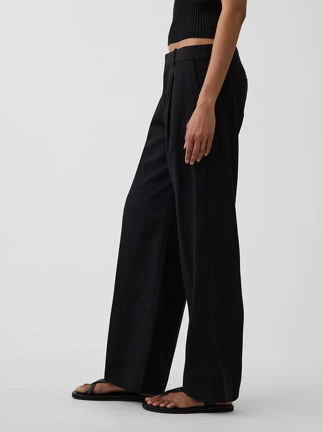 365 Lage taille broek van linnenmix