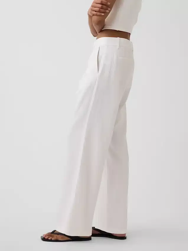 365 Lage taille broek van linnenmix