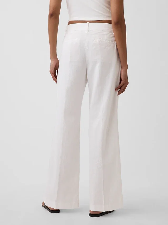 365 Lage taille broek van linnenmix