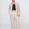 365 Lage taille broek van linnenmix