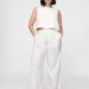 365 Lage taille broek van linnenmix