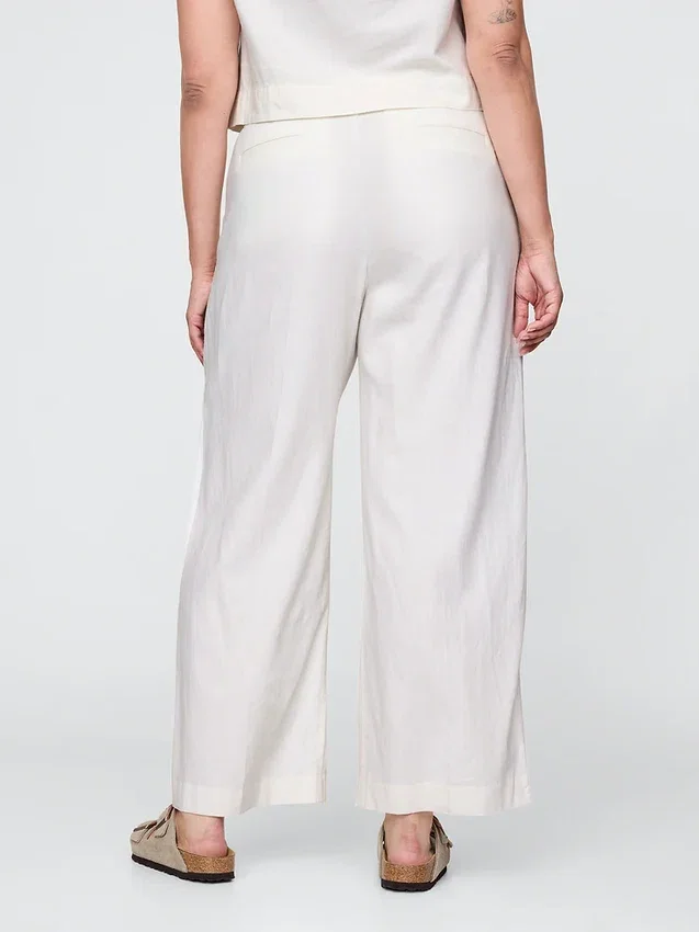 365 Lage taille broek van linnenmix