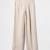 365 Lage taille broek van linnenmix