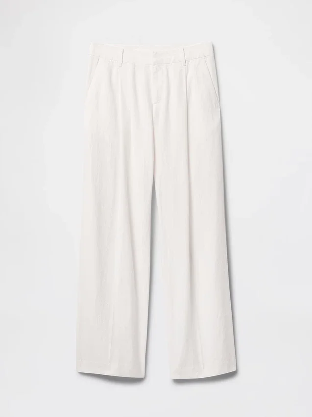 365 Lage taille broek van linnenmix