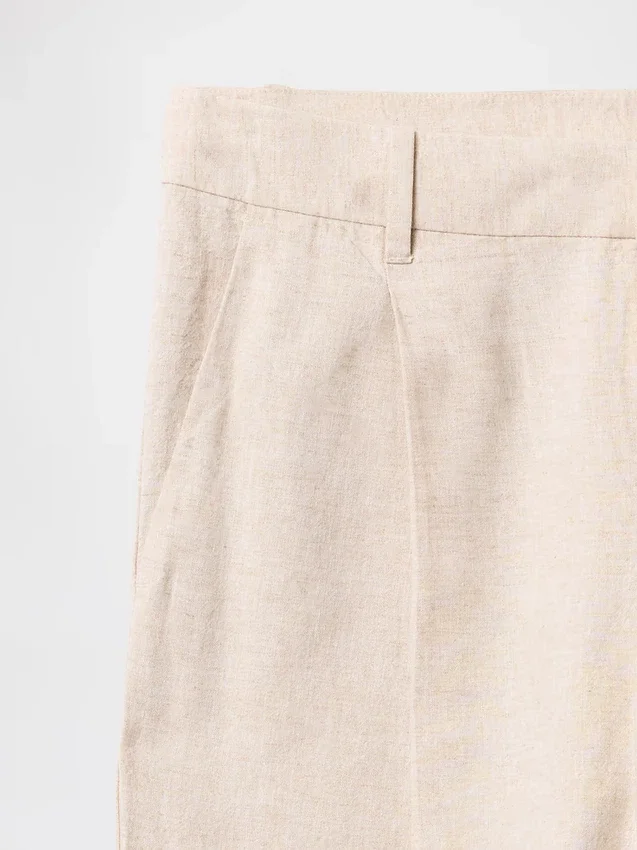 365 Lage taille broek van linnenmix