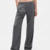 365 Lage taille, geborstelde twill plooibroek