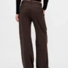 365 Lage taille, geborstelde twill plooibroek