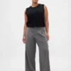 365 Lage taille, geborstelde twill plooibroek
