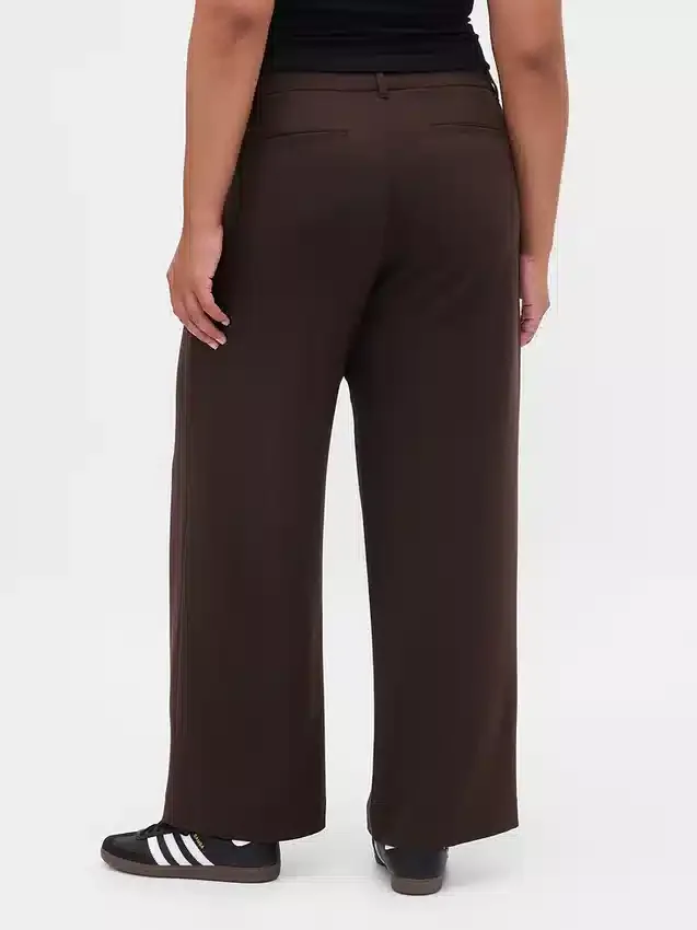 365 Lage taille, geborstelde twill plooibroek